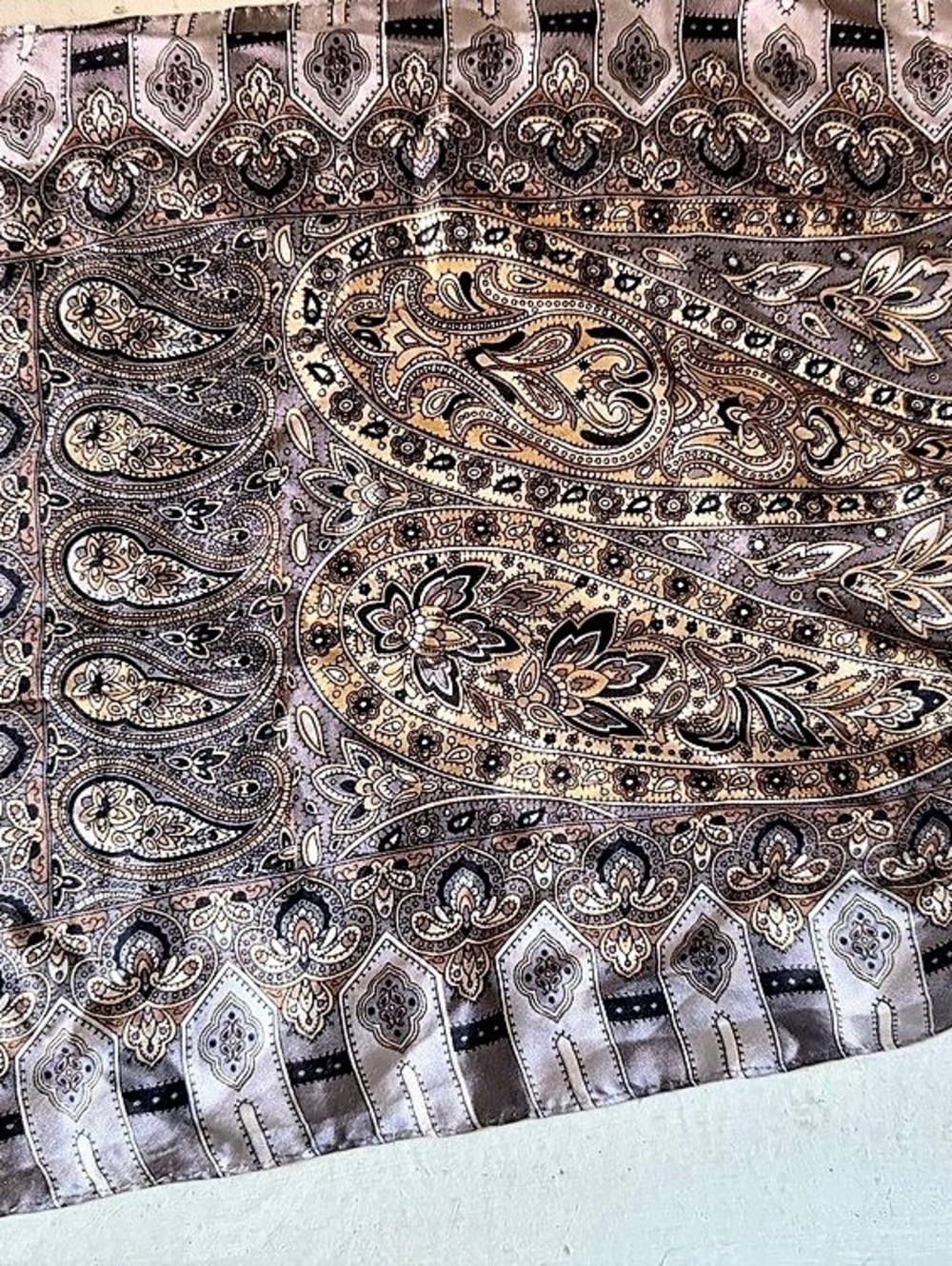 Echo Paisley Scarf in Brown & Gray